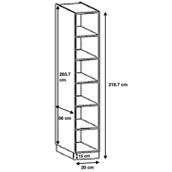 Cuisineandcie - Colonne de cuisine étagère ouverte Bellissi Chene L 20 cm