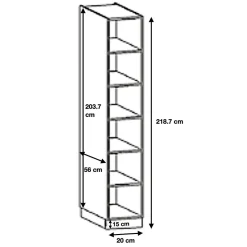 Cuisineandcie - Colonne de cuisine étagère ouverte Bellissi Blanc L 20 cm