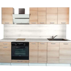 Cuisineandcie - Cuisine complète ECO Chene Naturel 240 cm