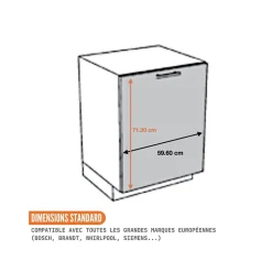 Cuisineandcie - Façade pour lave-vaisselle tout intégrable Eco Blanc L 60 cm