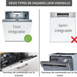 Cuisineandcie - Façade pour lave-vaisselle tout intégrable Eco Gris Brillant L 60 cm