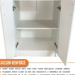 Cuisineandcie - Meuble bas de cuisine Eco Blanc Brillant 1 porte L 30 cm