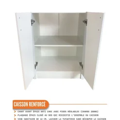 Cuisineandcie - Meuble bas de cuisine Eco Blanc 1 porte L 40 cm