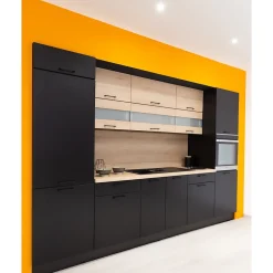 Cuisineandcie - Meuble bas de cuisine Lovia Noir mat 1 porte L 50 cm