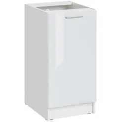 Cuisineandcie - Meuble bas de cuisine Eco Blanc Brillant 1 porte L 40 cm