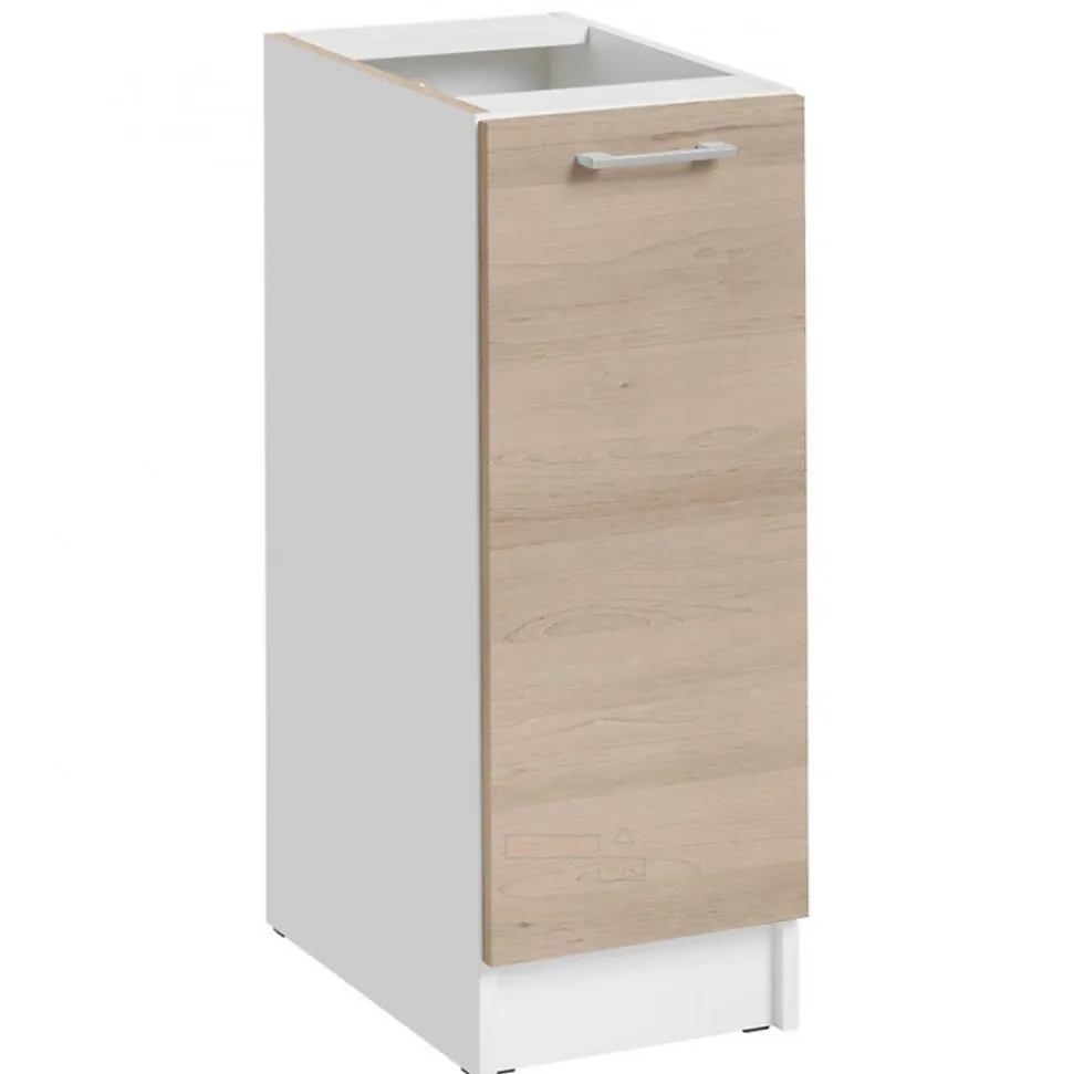 Cuisineandcie - Meuble bas de cuisine Eco Chene Naturel 1 porte L 30 cm