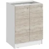Cuisineandcie - Meuble bas de cuisine Eco Noyer Blanchi 2 portes L 60 cm