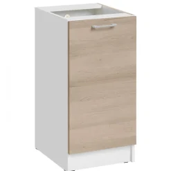 Cuisineandcie - Meuble bas de cuisine Eco Chene Naturel 1 porte L 40 cm