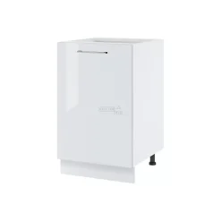 Cuisineandcie - Meuble bas de cuisine Bellissi Blanc Brillant 1 porte L 50 cm