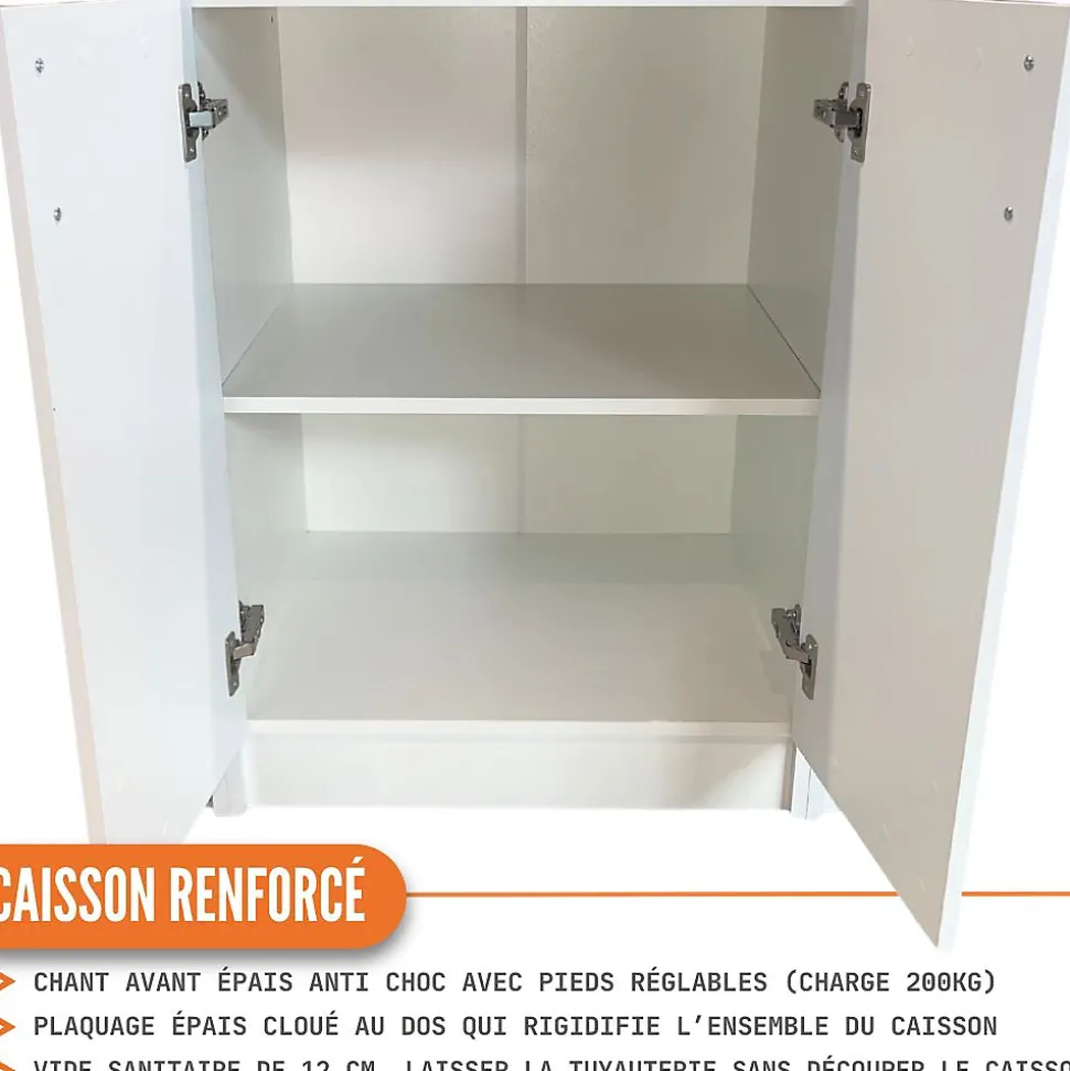 Cuisineandcie - Meuble bas de cuisine Eco Blanc Brillant 1 porte 1 tiroir L 40 cm