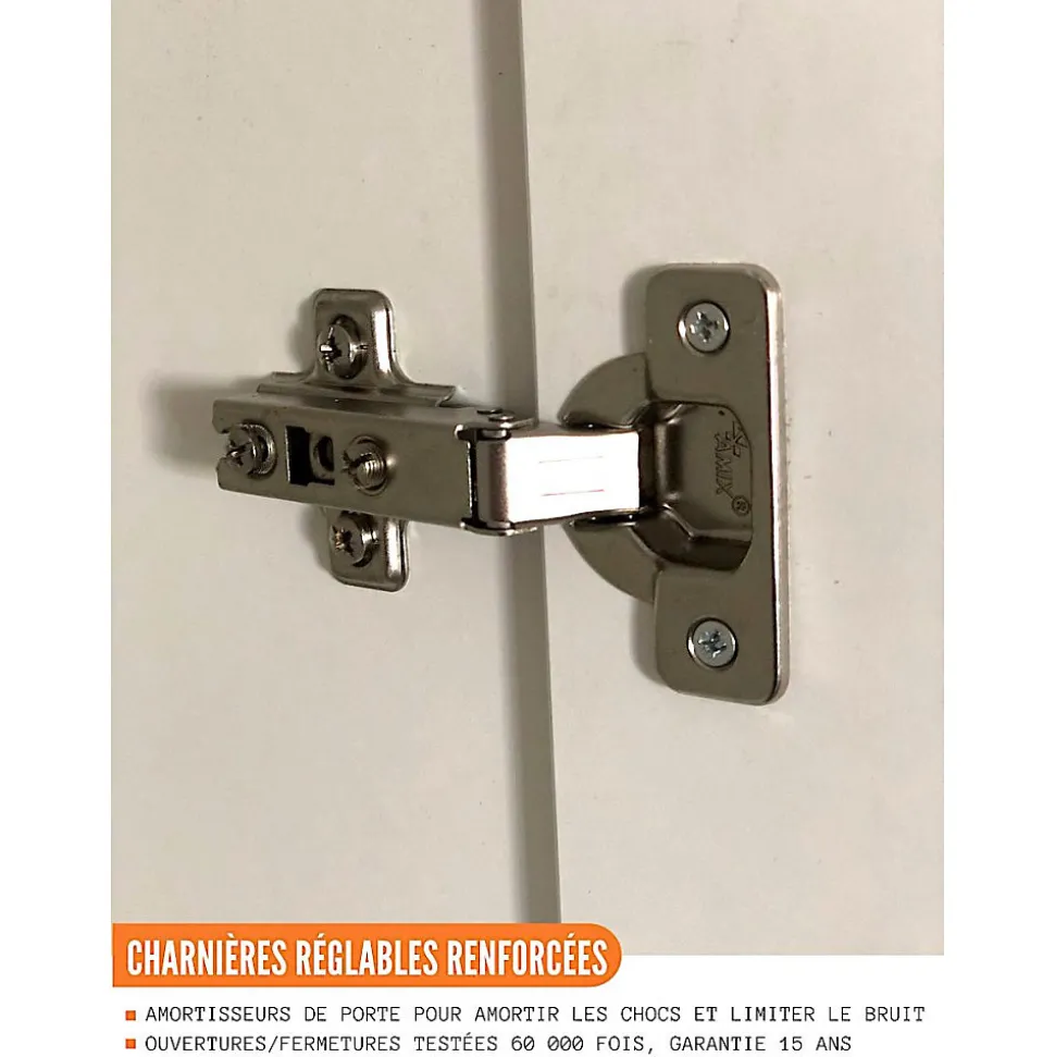 Cuisineandcie - Meuble d'angle bas Eco Gris Brillant 1 porte L 105 cm