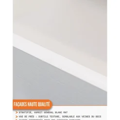 Cuisineandcie - Meuble d'angle bas Eco Blanc 1 porte L 105 cm