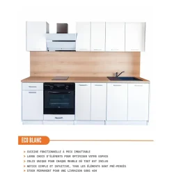 Cuisineandcie - Meuble d'angle bas Eco Blanc 1 porte L 105 cm