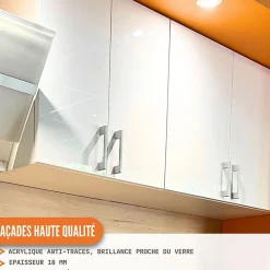 Cuisineandcie - Meuble haut de cuisine Eco Blanc Brillant 1 porte L 30 cm