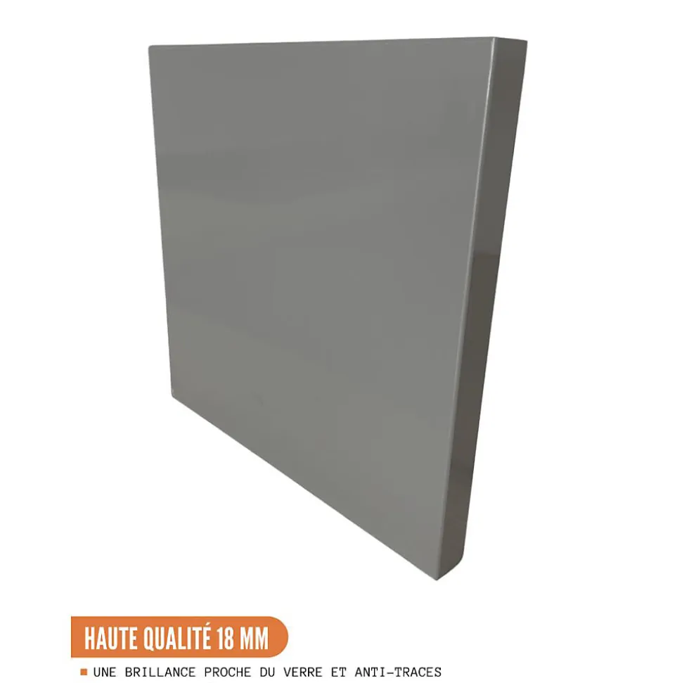 Cuisineandcie - Meuble haut de cuisine Eco Gris Brillant 1 porte relevable L 60 cm