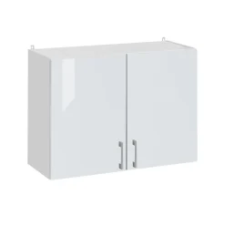 Cuisineandcie - Meuble haut de cuisine Eco Blanc Brillant 2 portes L 80 cm