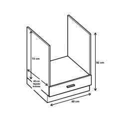 Cuisineandcie - Meuble pour four encastrable Eco Blanc Brillant L 60 cm