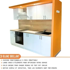 Cuisineandcie - Meuble pour four encastrable Eco Blanc Brillant L 60 cm