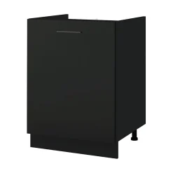 Cuisineandcie - Meuble sous-évier Lovia Noir Mat 1 porte L 60 cm