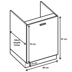 Cuisineandcie - Meuble sous-évier Lovia Noir Mat 1 porte L 60 cm