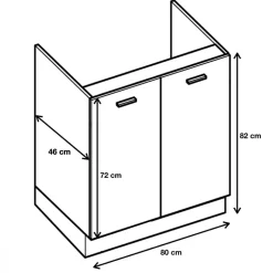 Cuisineandcie - Meuble sous-évier Eco Noyer Blanchi 2 portes L 80 cm
