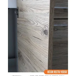 Cuisineandcie - Meuble sous-évier Eco Noyer Blanchi 2 portes L 80 cm