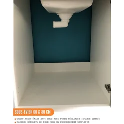 Cuisineandcie - Meuble sous-évier Bellissi Blanc Brillant 1 porte L 60 cm