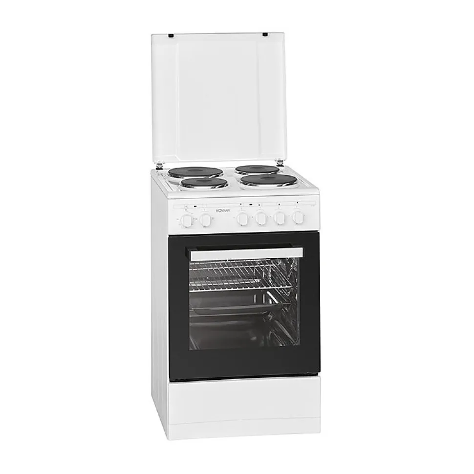 Cuisinière éléctrique 4 plaques et four de 48L Bomann EH 561 blanc