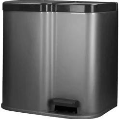 Curver Poubelle duo à pédale Deco Seaux intérieurs 15 L et 6 L Gris