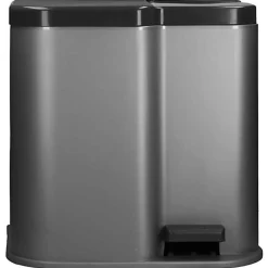 Curver Poubelle duo à pédale Deco Seaux intérieurs 15 L et 6 L Gris