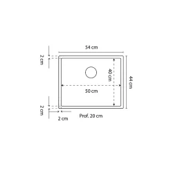 Cuve RESIROC - évier 1 bac sans égouttoir - 54 x 44 cm - Gris