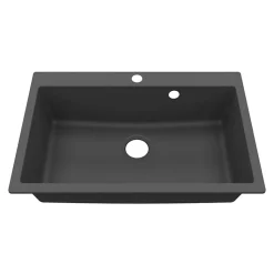 Cuve RESIROC - évier 1 bac sans égouttoir - 76 x 50 cm - Noire