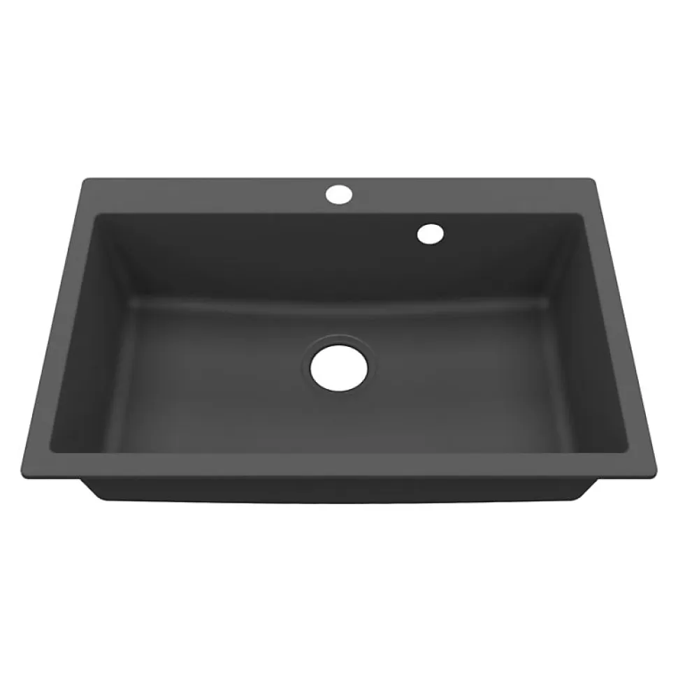 Cuve RESIROC - évier 1 bac sans égouttoir - 76 x 50 cm - Noire