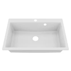 Cuve RESIROC - évier 1 bac sans égouttoir - 76 x 50 cm - Blanc