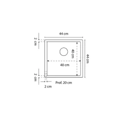 Cuve RESIROC - évier 1 bac sans égouttoir - 44 x 44 cm - Blanc
