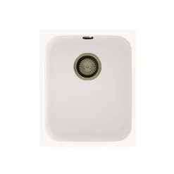 Cuve sous plan POALGI, GANDIA 192, Granit, Blanc Snow, 38 cm, 1 bac bonde or