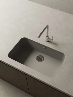 Cuve sous plan POALGI, GANDIA 195, Granit, Gris Ash, 74 cm, 1 bac