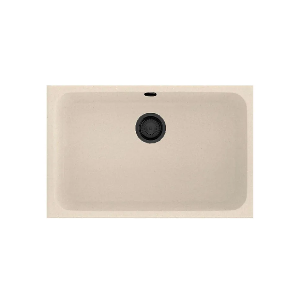 Cuve sous plan POALGI, GANDIA 195, Granit, Beige Pumice, 74 cm, 1 bac bonde noire