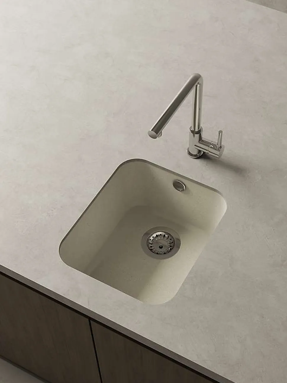 Cuve sous plan POALGI, GANDIA 192, Granit, Beige Pumice, 38 cm, 1 bac