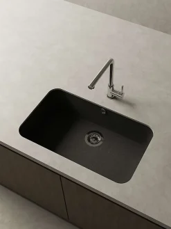 Cuve sous plan POALGI, GANDIA 195, Granit, Noir Basalt, 74 cm, 1 bac