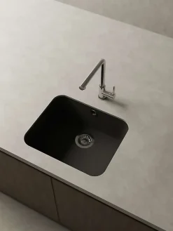 Cuve sous plan POALGI, GANDIA 194, Granit, Noir Basalt, 54 cm, 1 bac