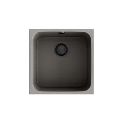 Cuve sous plan POALGI, GANDIA 193, Granit, Gris Ash, 44 cm, 1 bac bonde noire