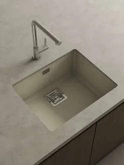 Cuve sous plan POALGI, ZIE 186, Granit, Beige Pumice, 55 cm, 1 bac