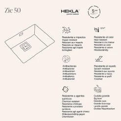 Cuve sous plan POALGI, ZIE 186, Granit, Beige Pumice, 55 cm, 1 bac