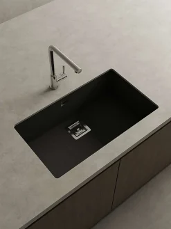 Cuve sous plan POALGI, ZIE 187, Granit, Noir Basalt, 75 cm, 1 bac