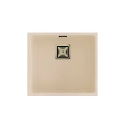 Cuve sous plan POALGI, ZIE 181, Granit, Beige Pumice, 50 cm, 1 bac bonde or