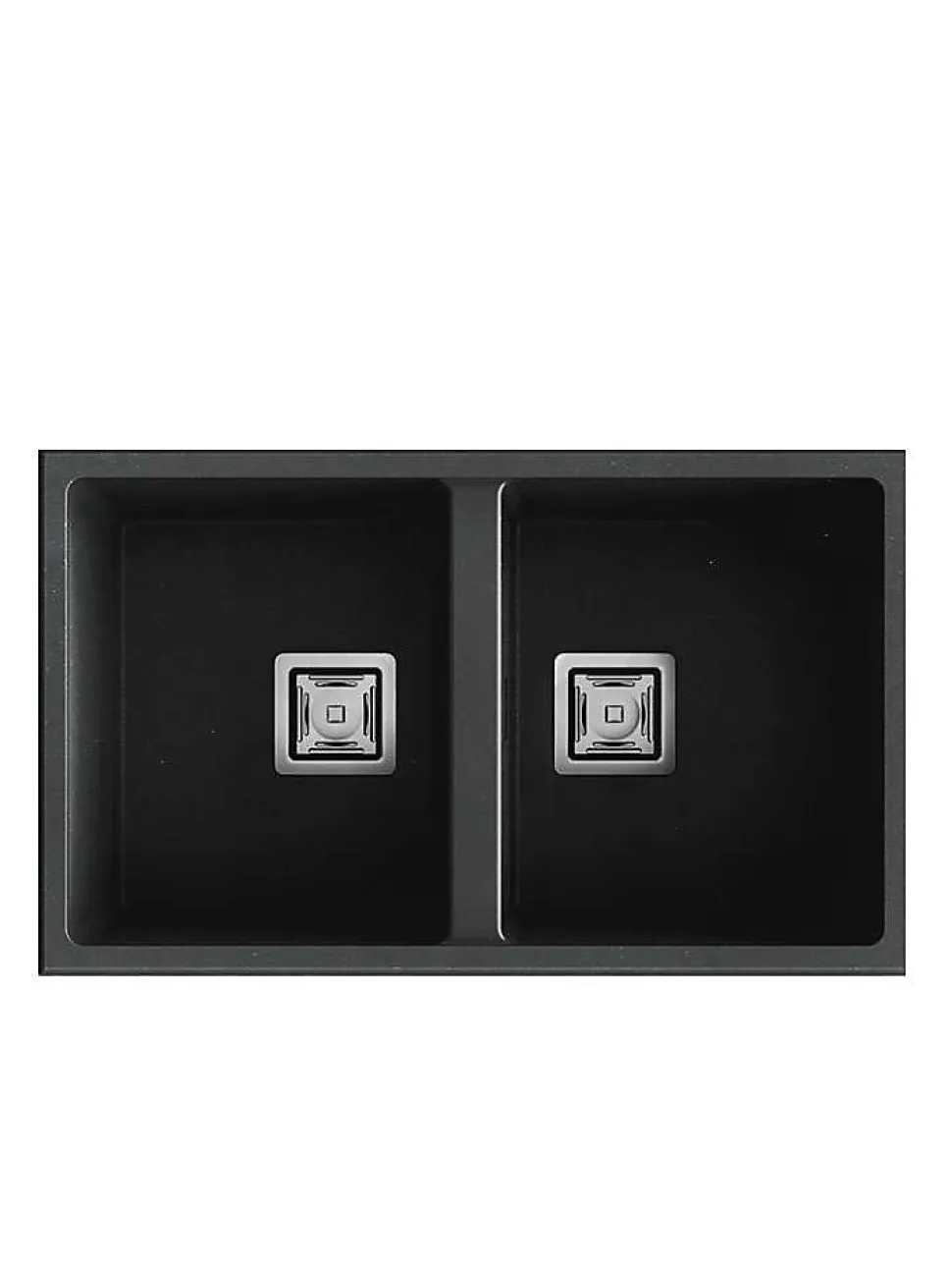 Cuve sous plan POALGI, ZIE 184, Granit, Noir Basalt, 75 cm, 2 bacs