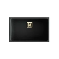 Cuve sous plan POALGI, ZIE 187, Granit, Noir Basalt, 75 cm, 1 bac bonde or