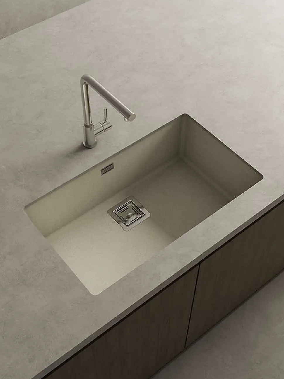 Cuve sous plan POALGI, ZIE 187, Granit, Beige Pumice, 75 cm, 1 bac