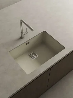 Cuve sous plan POALGI, ZIE 182, Granit, Beige Pumice, 65 cm, 1 bac